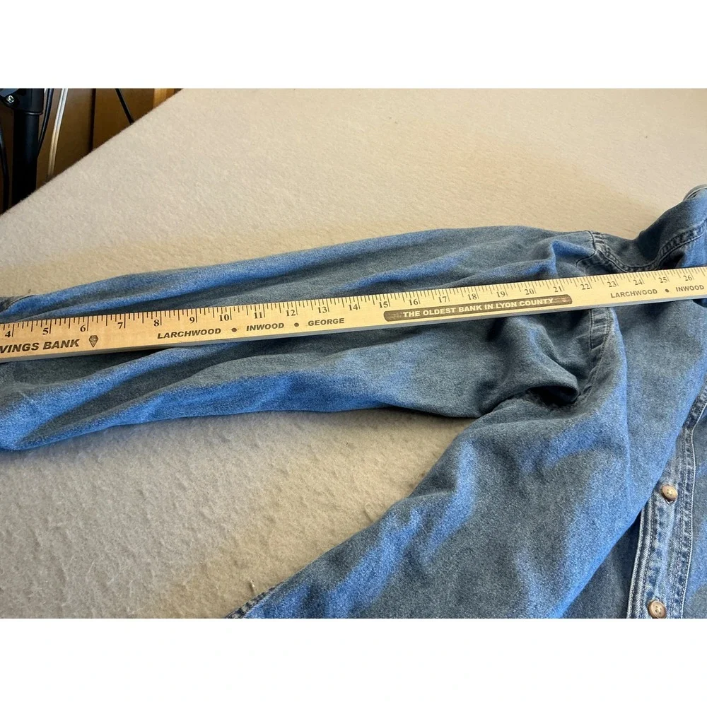 Swingster Vintage IBM Denim Button Down Shirt Blue Long Sleeve XL Tech Corporate